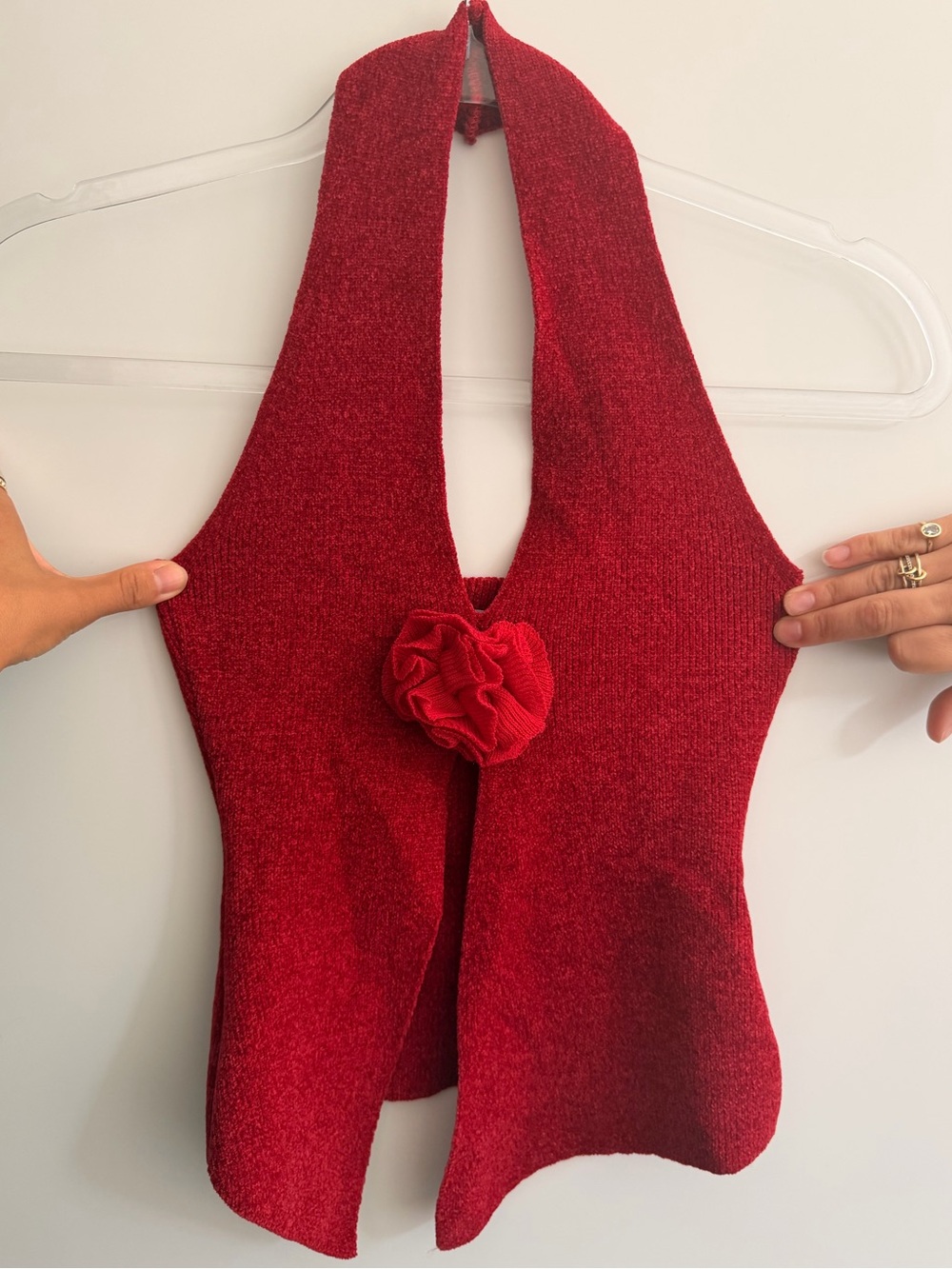 With Jean Red Knit Halter